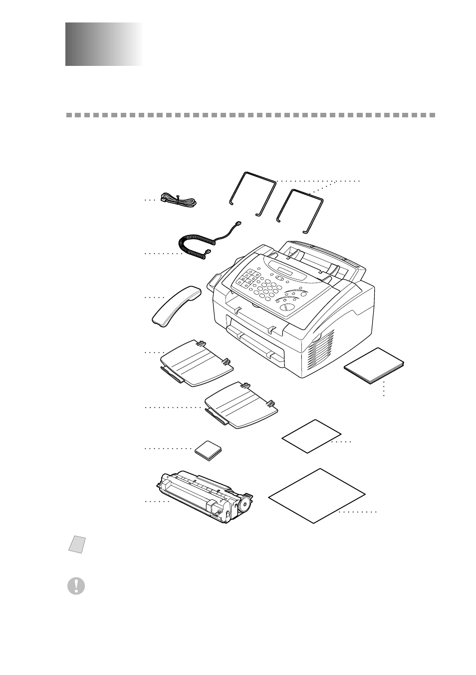 Assembly and connections, Packing list, Assembly and connections -1 | Packing list -1 | Brother MFC 4300 User Manual | Page 23 / 174