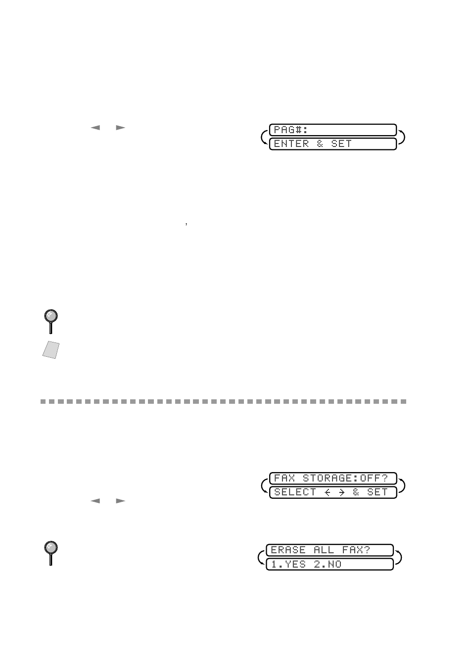 Programming paging number, Setting fax storage, Programming paging number -2 | Setting fax storage -2 | Brother MFC 4300 User Manual | Page 78 / 174