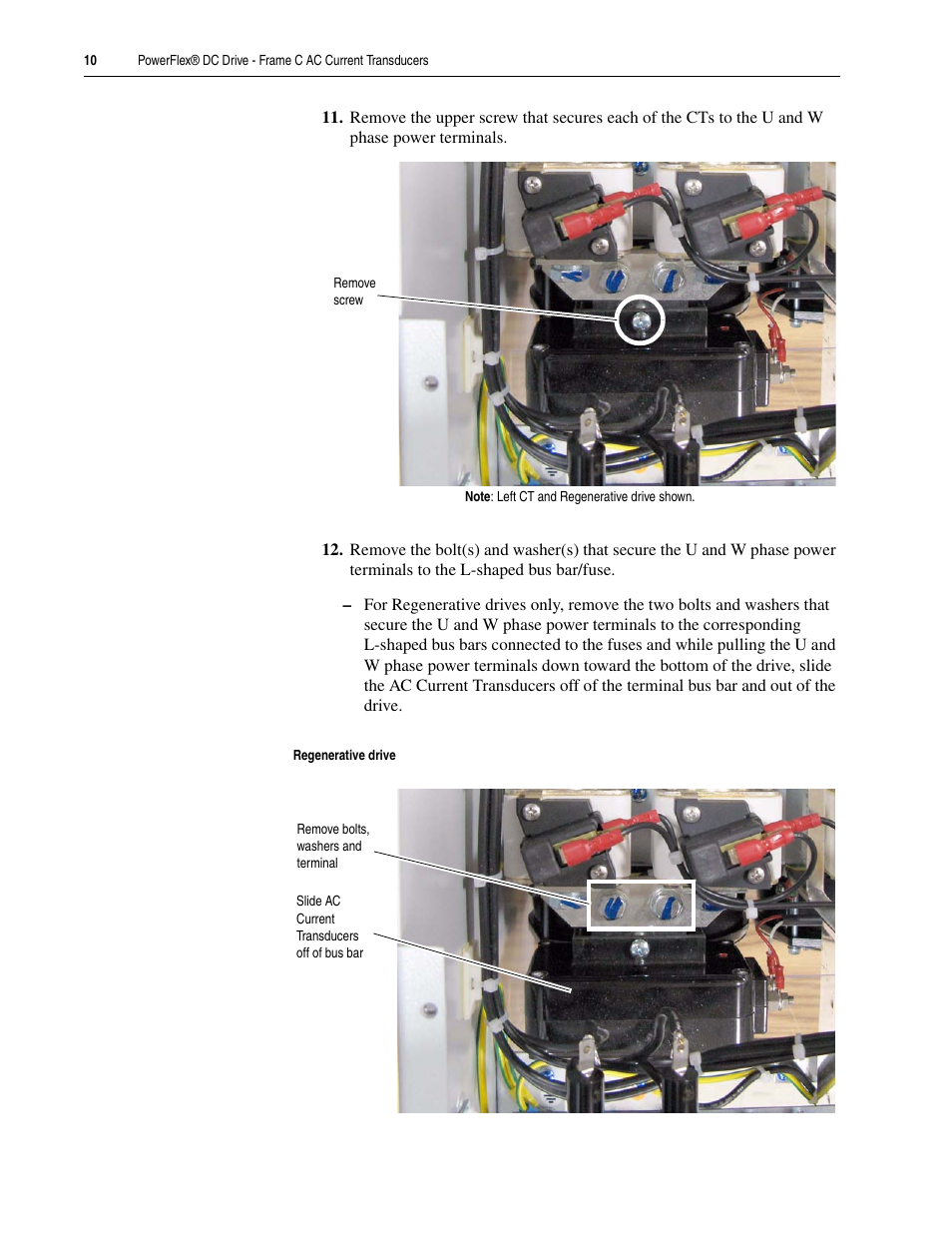 Rockwell Automation 20P PowerFlex DC Drive - Frame C AC Current Transducers User Manual | Page 10 / 12