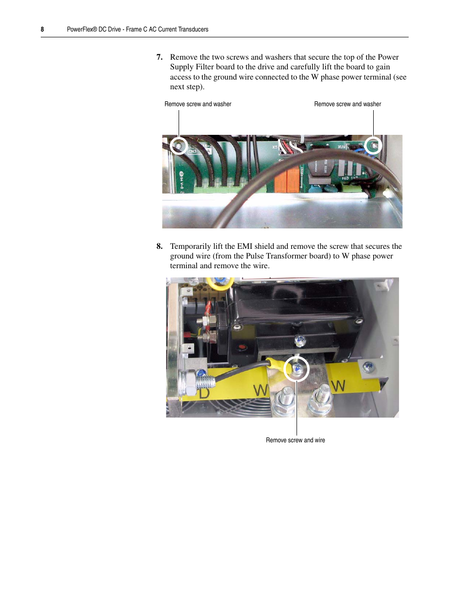 Rockwell Automation 20P PowerFlex DC Drive - Frame C AC Current Transducers User Manual | Page 8 / 12