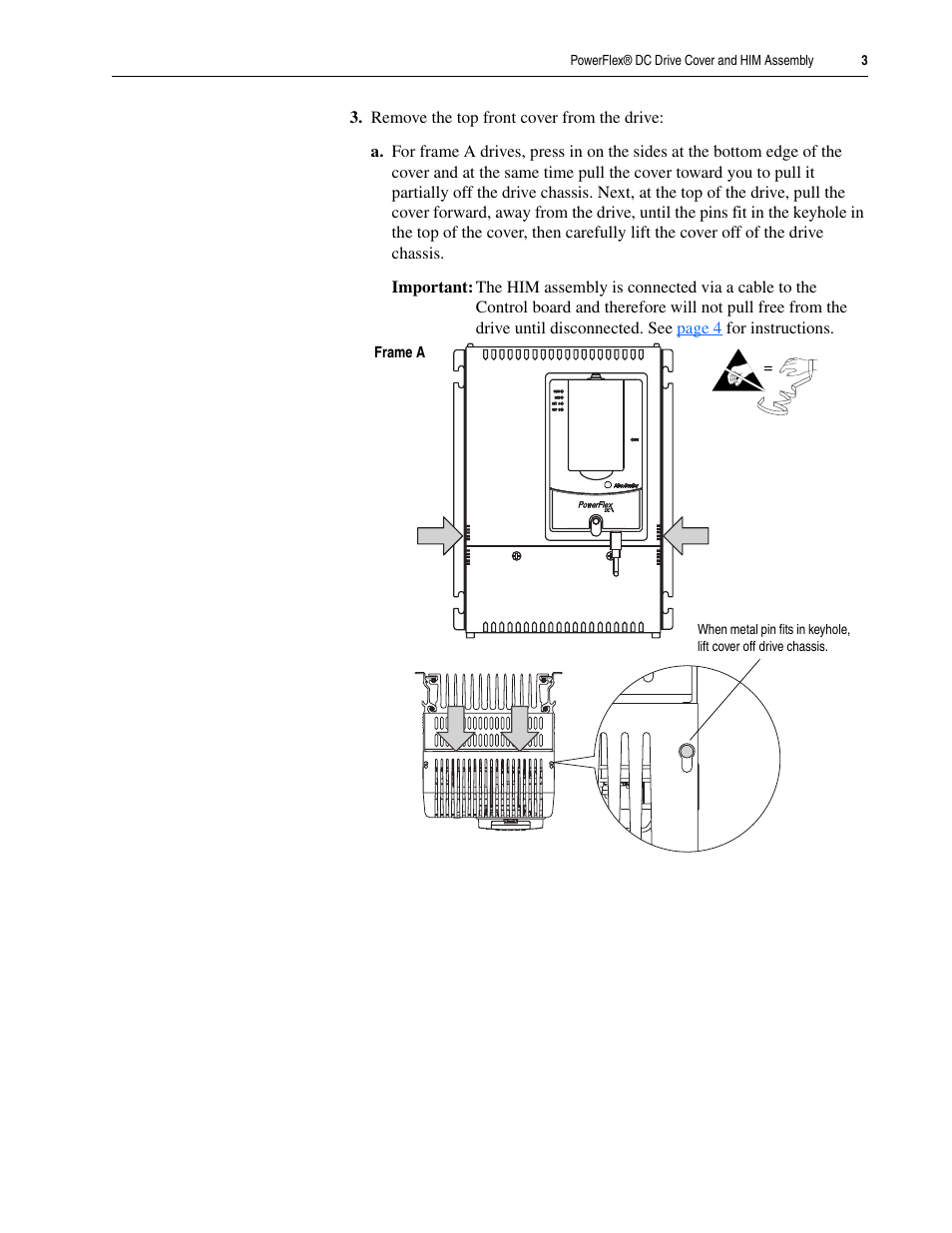 Rockwell Automation 20P PowerFlex DC Drive Cover and HIM Assembly Installation Instructions User Manual | Page 3 / 6
