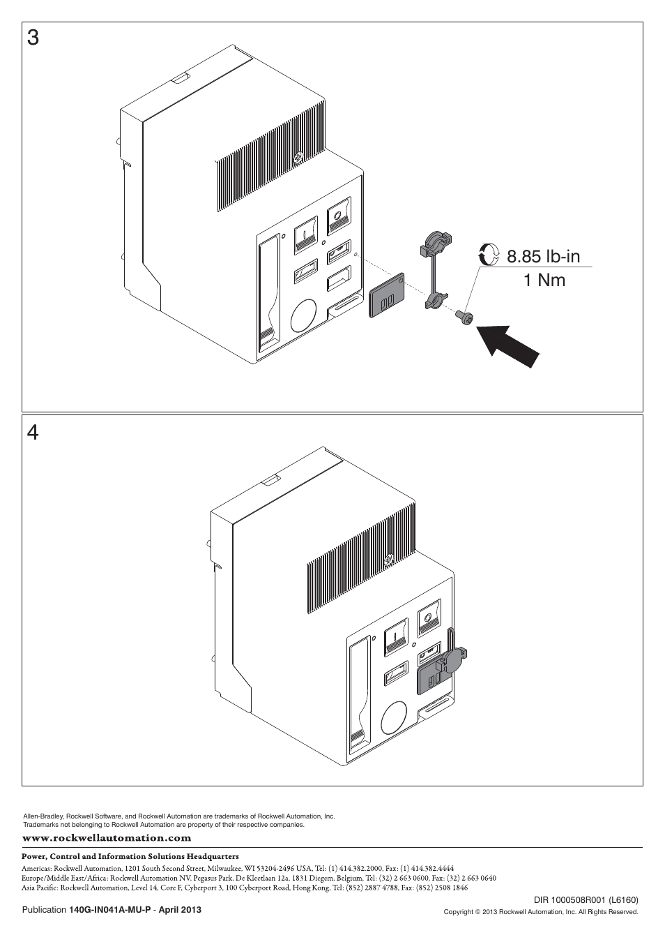 1 nm, 85 lb-in | Rockwell Automation 140G-K-ECOPx_EOPx_M-ECOPx_EOPx Motor Oper Mech Auto-Manual Cont Selector Device User Manual | Page 2 / 2