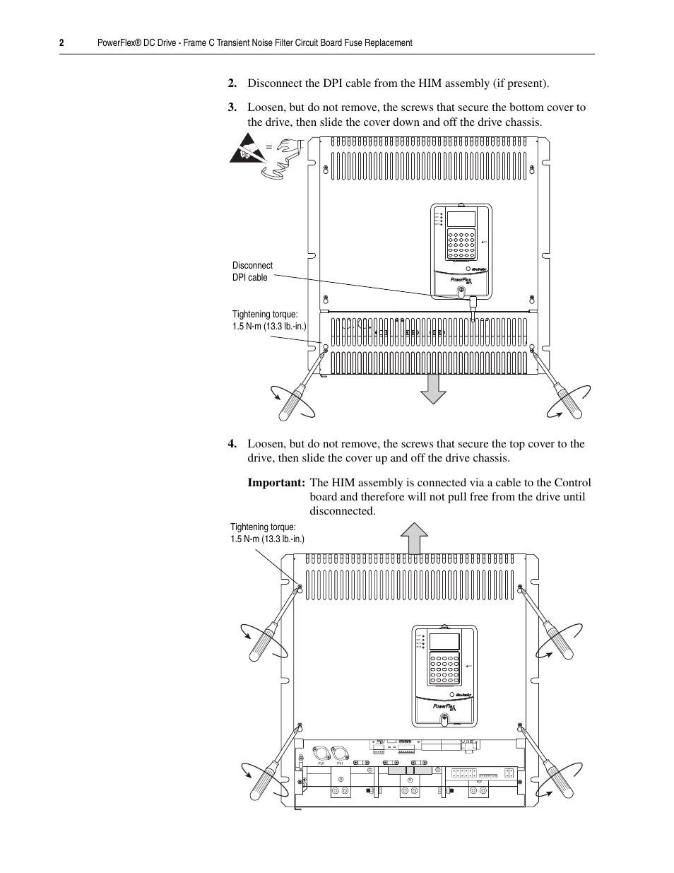Rockwell Automation 20P PowerFlex DC Drive - Frame C Transient Noise Filter Circuit Board Fuse User Manual | Page 2 / 6