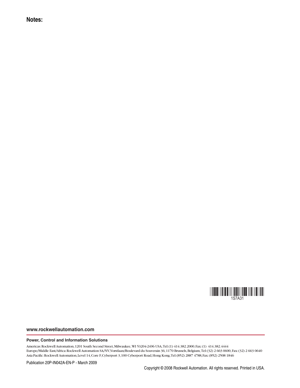 Pub. no. - date | Rockwell Automation 20P PowerFlex DC Drive - Frame C Transient Noise Filter Circuit Board Fuse User Manual | Page 6 / 6