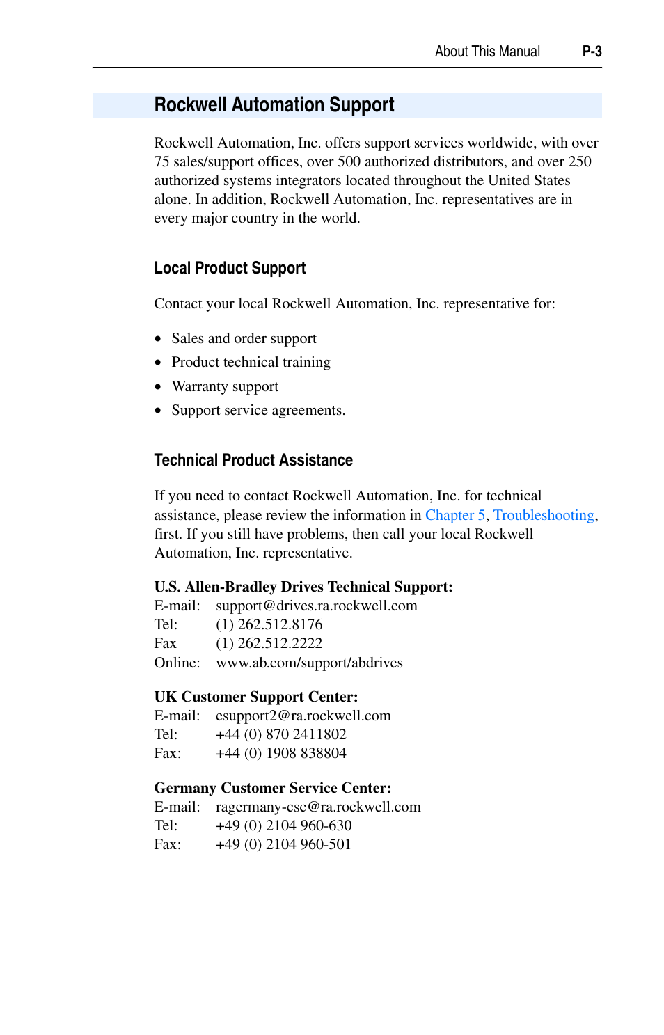 Rockwell automation support | Rockwell Automation 22-COMM-L LonWorks Adapter User Manual | Page 9 / 80