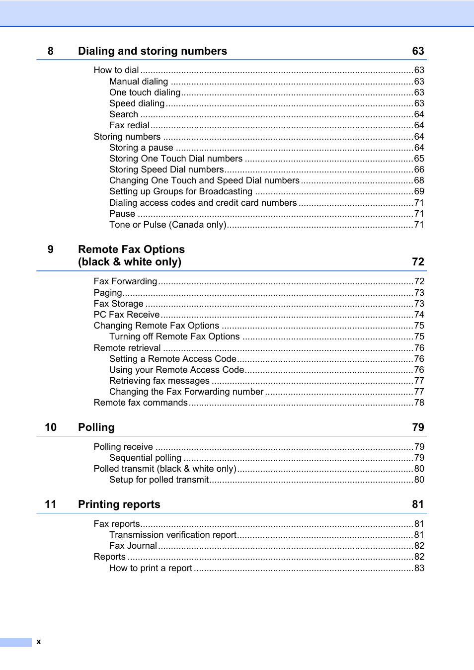Brother Fax Machine/Multi-Function Center MFC-9125CN User Manual | Page 12 / 267