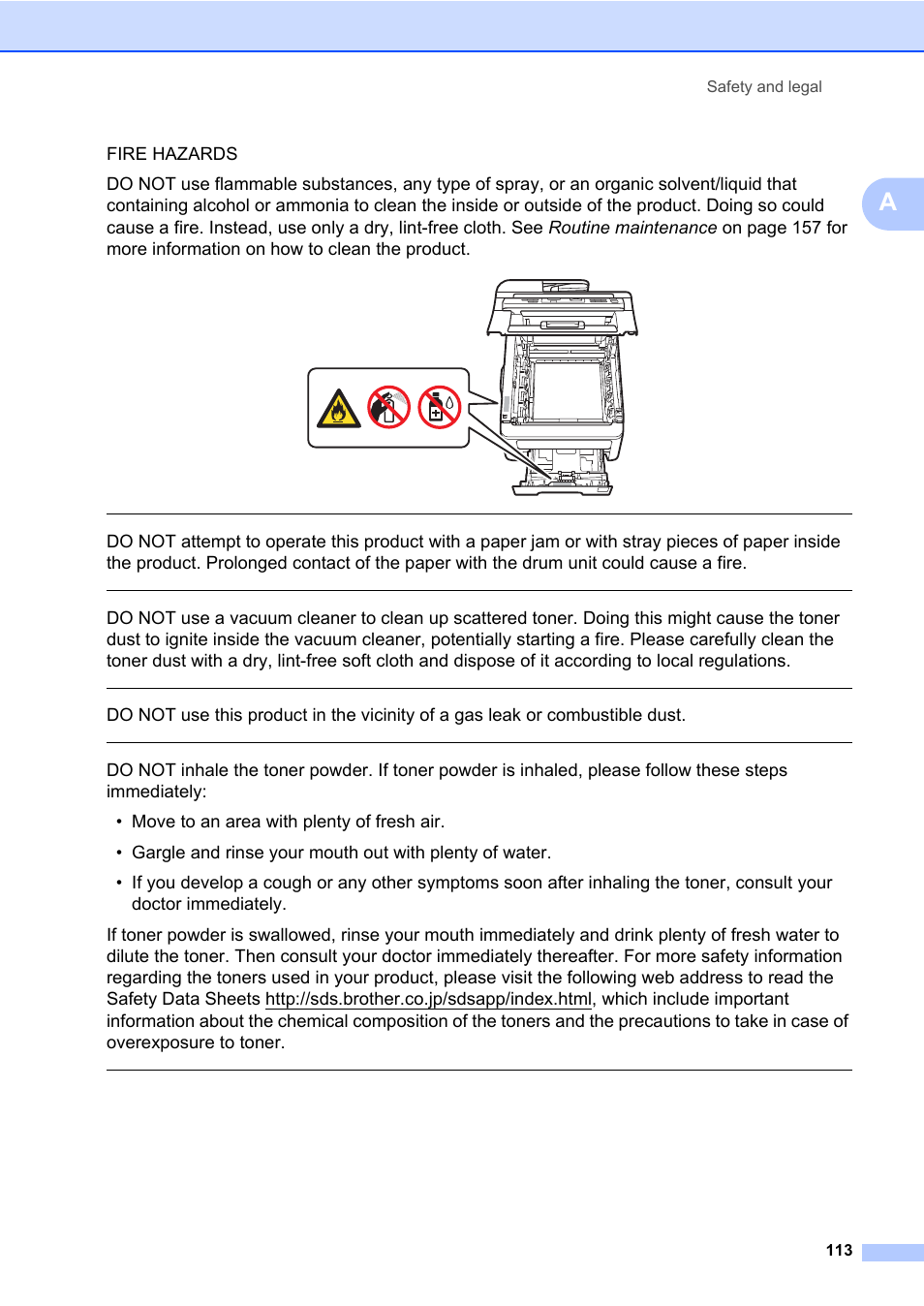 Safety and legal 113 | Brother Fax Machine/Multi-Function Center MFC-9125CN User Manual | Page 129 / 267