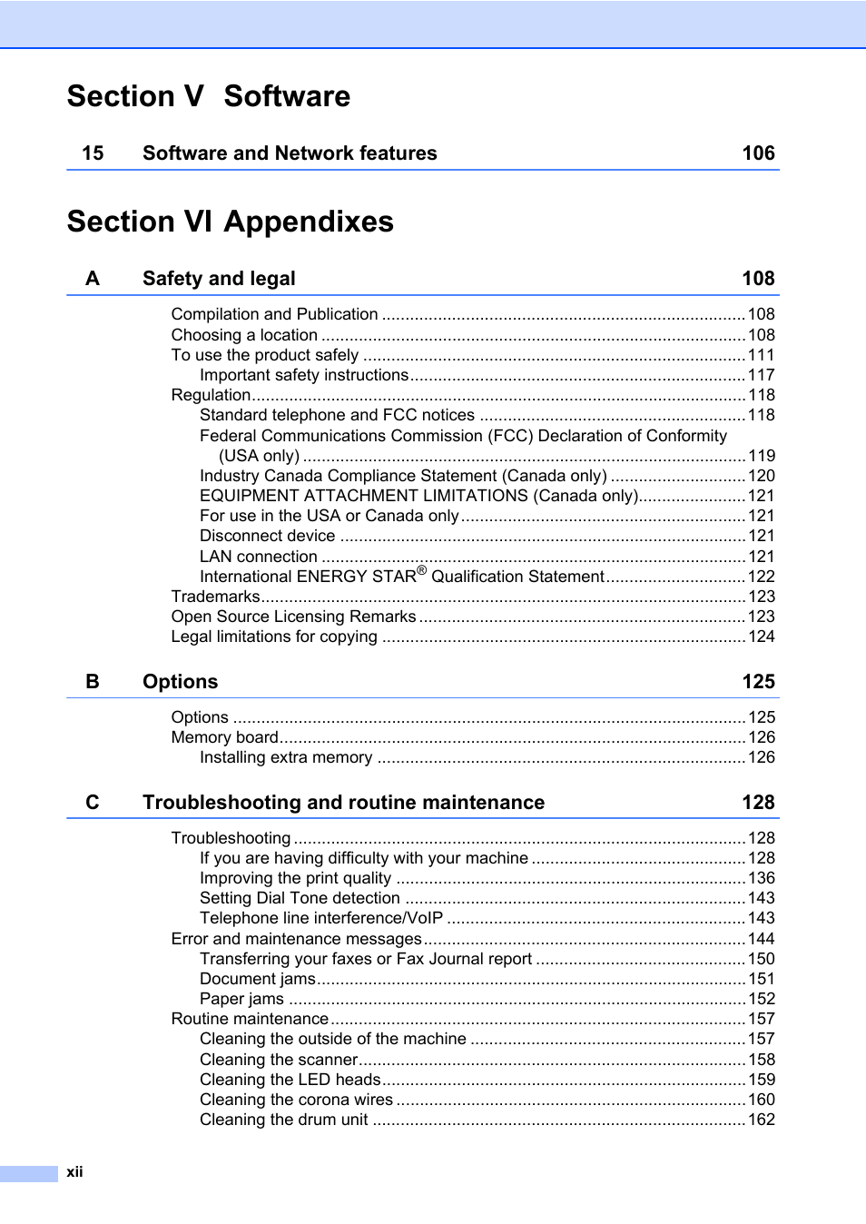 Brother Fax Machine/Multi-Function Center MFC-9125CN User Manual | Page 14 / 267