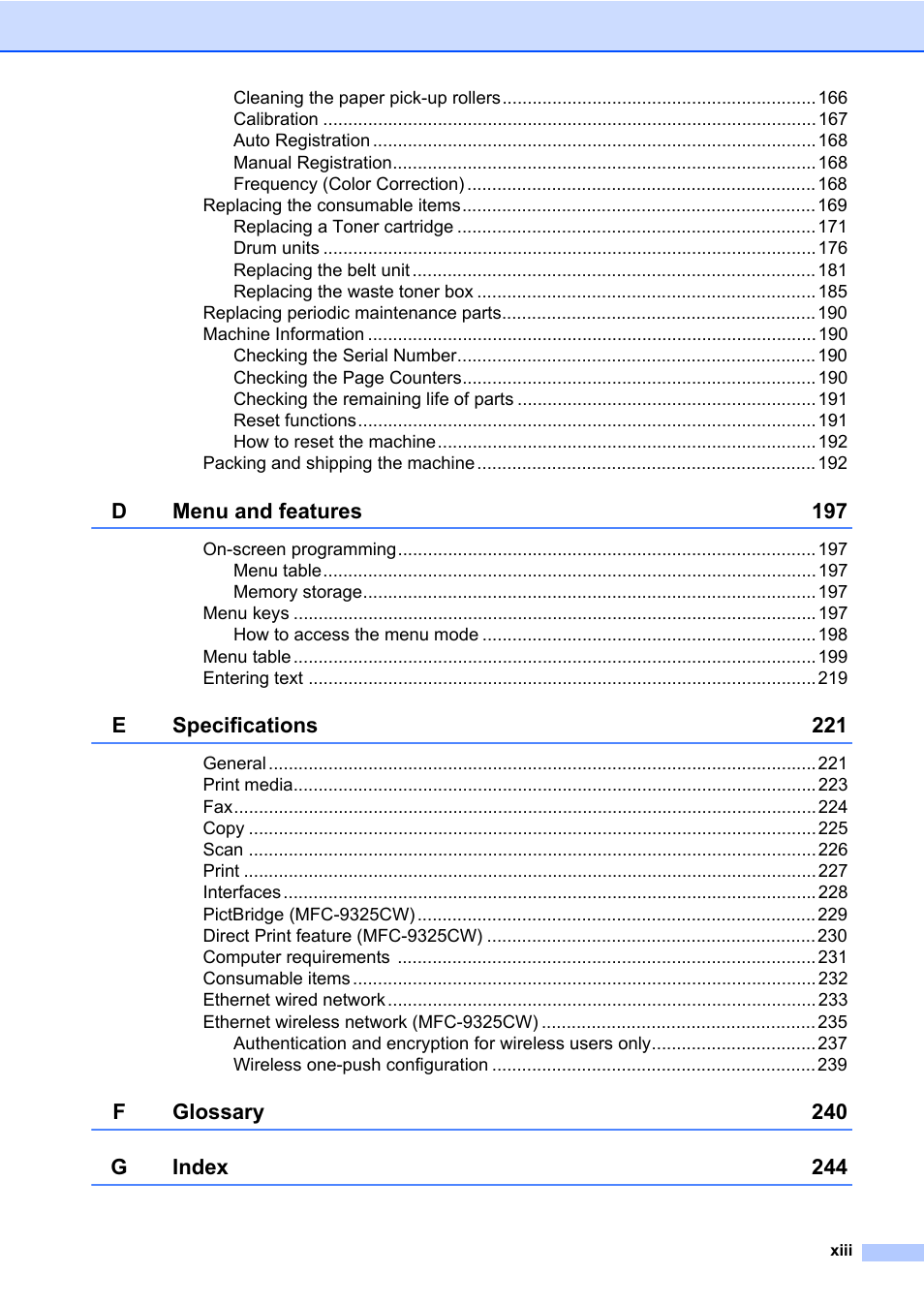 Brother Fax Machine/Multi-Function Center MFC-9125CN User Manual | Page 15 / 267