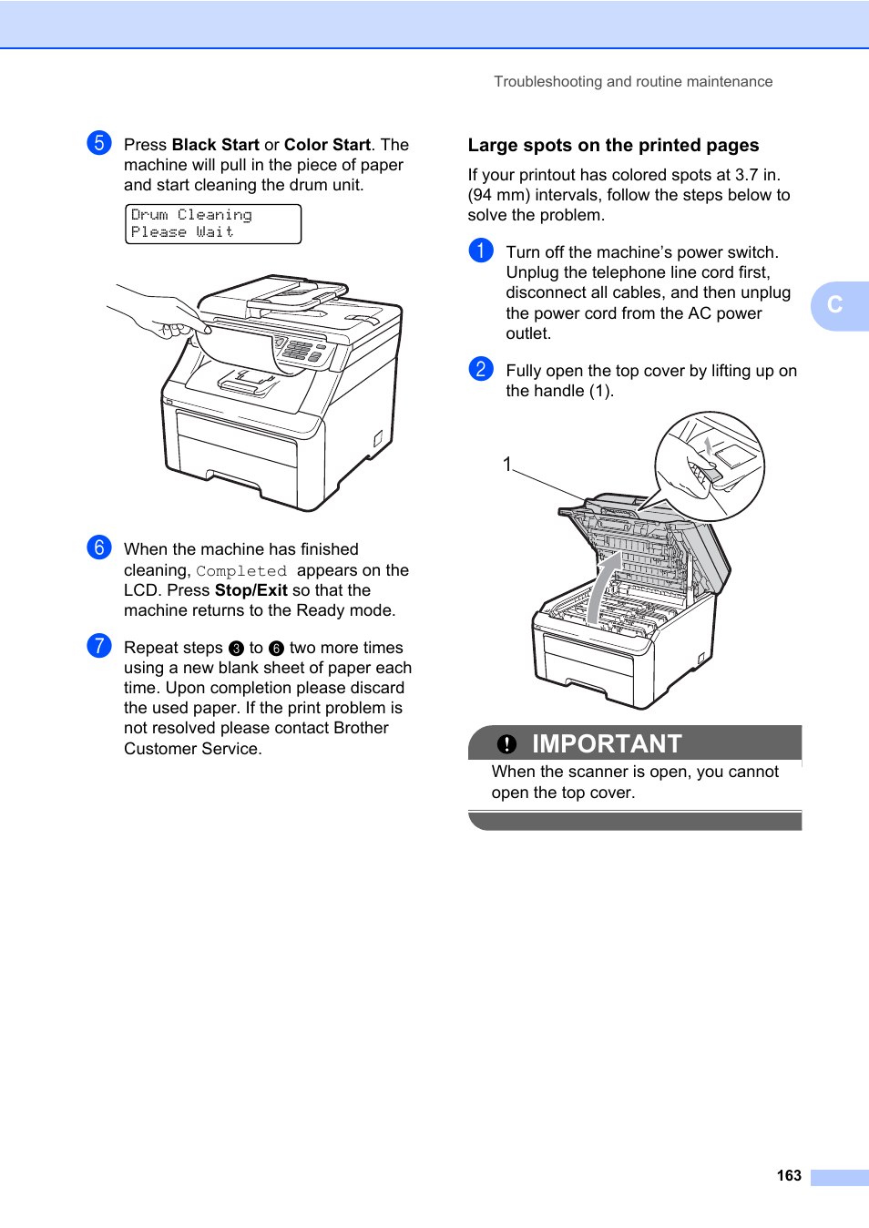 Important | Brother Fax Machine/Multi-Function Center MFC-9125CN User Manual | Page 179 / 267