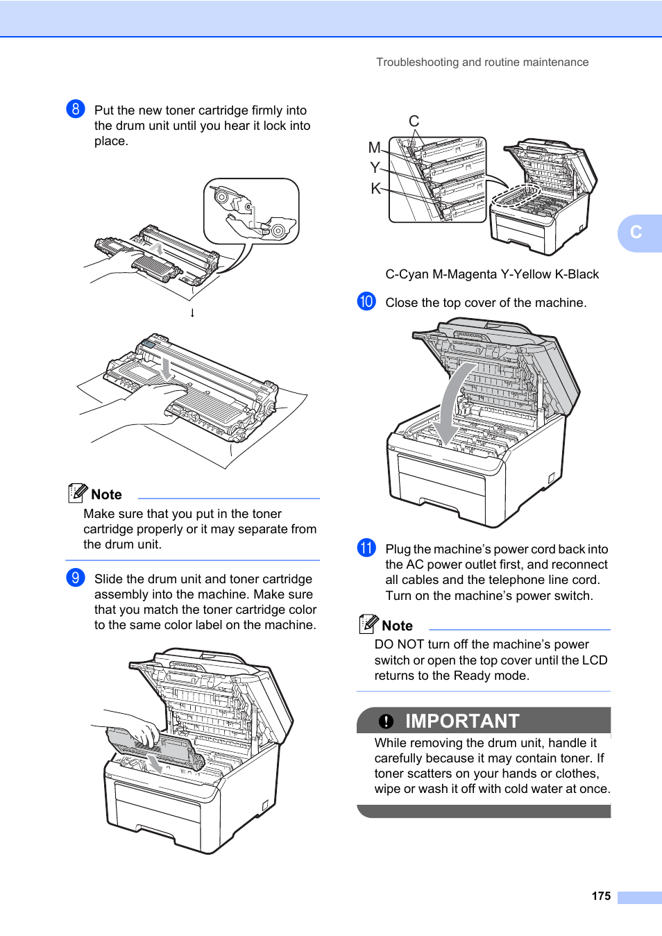 Important, Ky m c | Brother Fax Machine/Multi-Function Center MFC-9125CN User Manual | Page 191 / 267