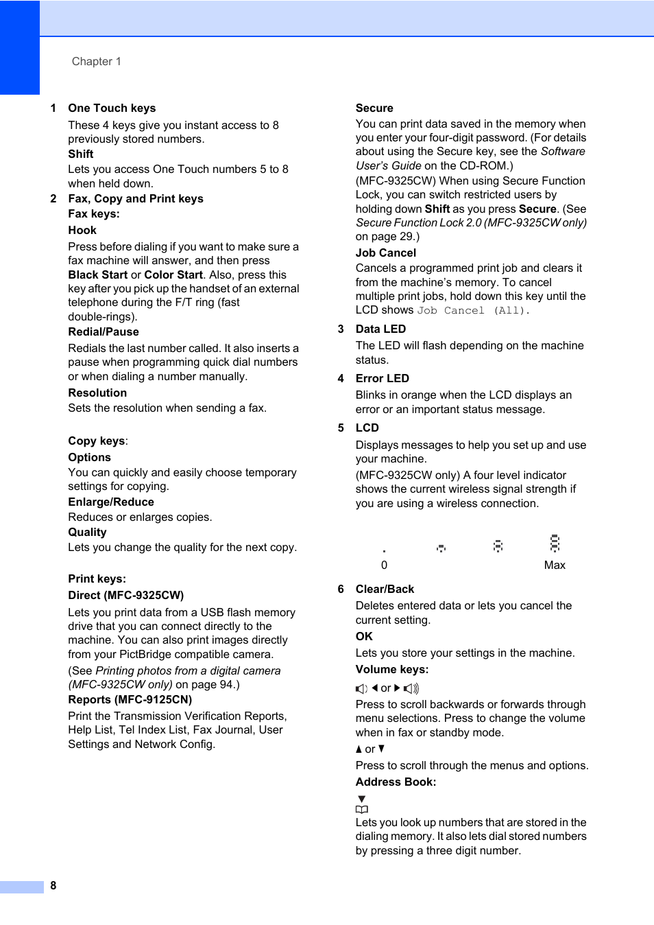 Brother Fax Machine/Multi-Function Center MFC-9125CN User Manual | Page 24 / 267