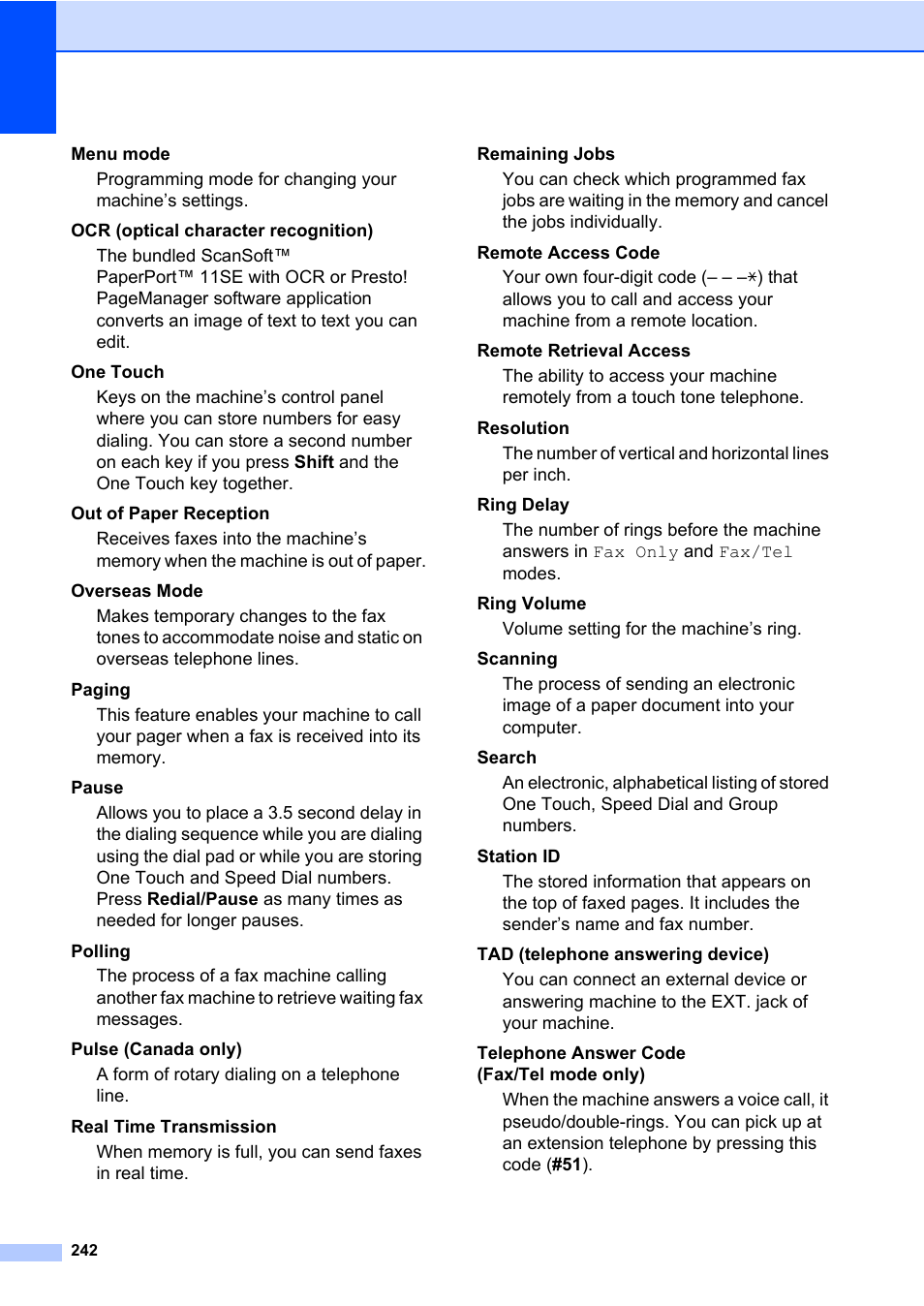 Brother Fax Machine/Multi-Function Center MFC-9125CN User Manual | Page 258 / 267