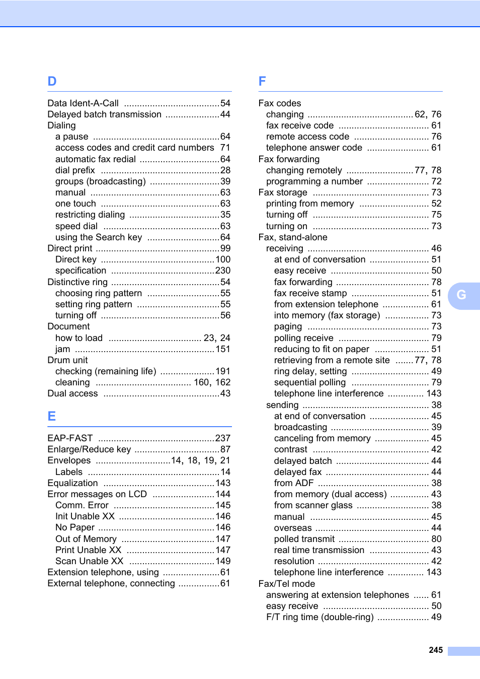 Brother Fax Machine/Multi-Function Center MFC-9125CN User Manual | Page 261 / 267