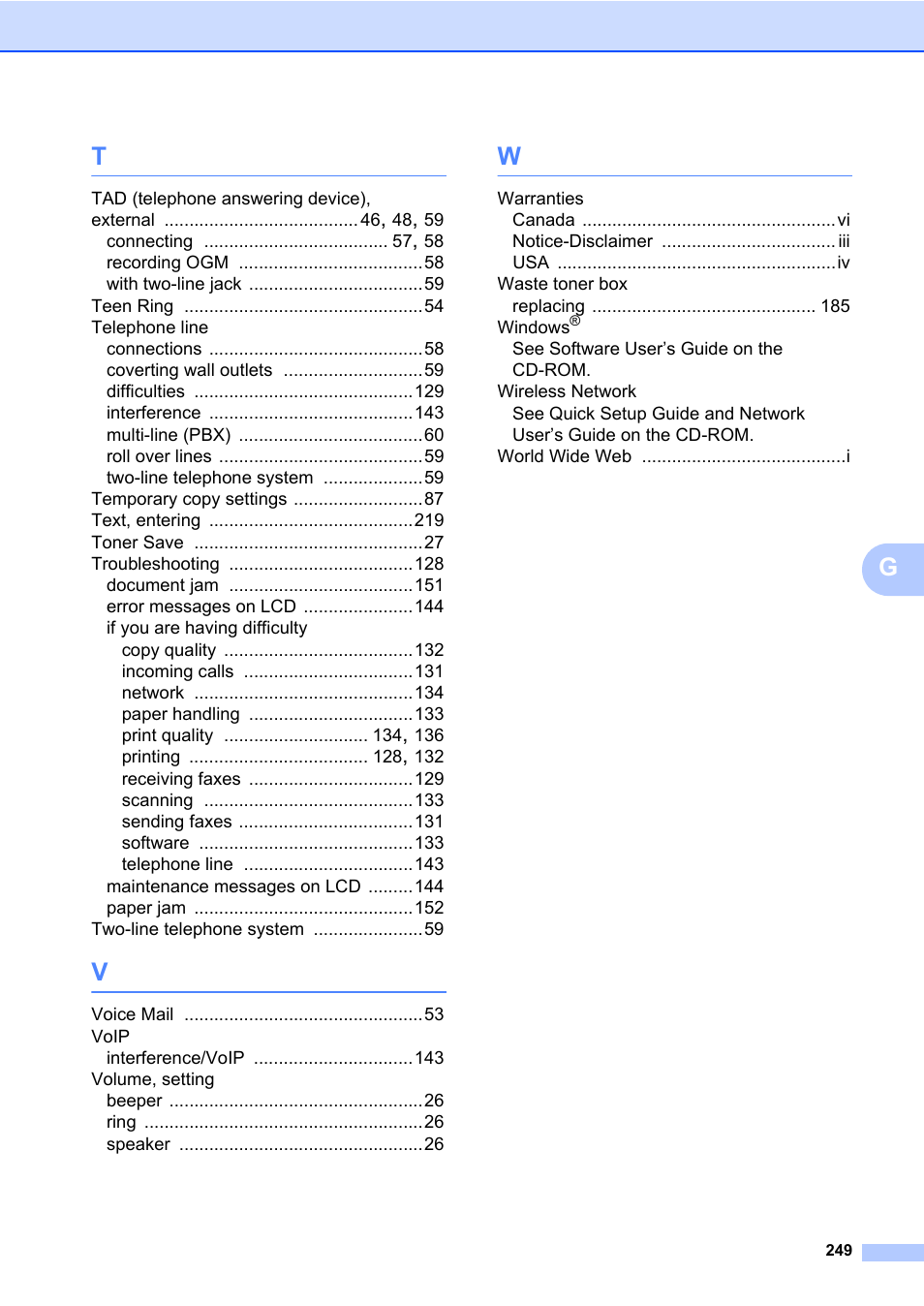 Brother Fax Machine/Multi-Function Center MFC-9125CN User Manual | Page 265 / 267