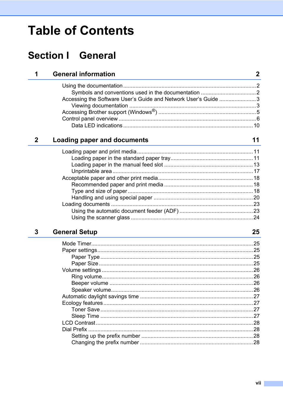 Brother Fax Machine/Multi-Function Center MFC-9125CN User Manual | Page 9 / 267