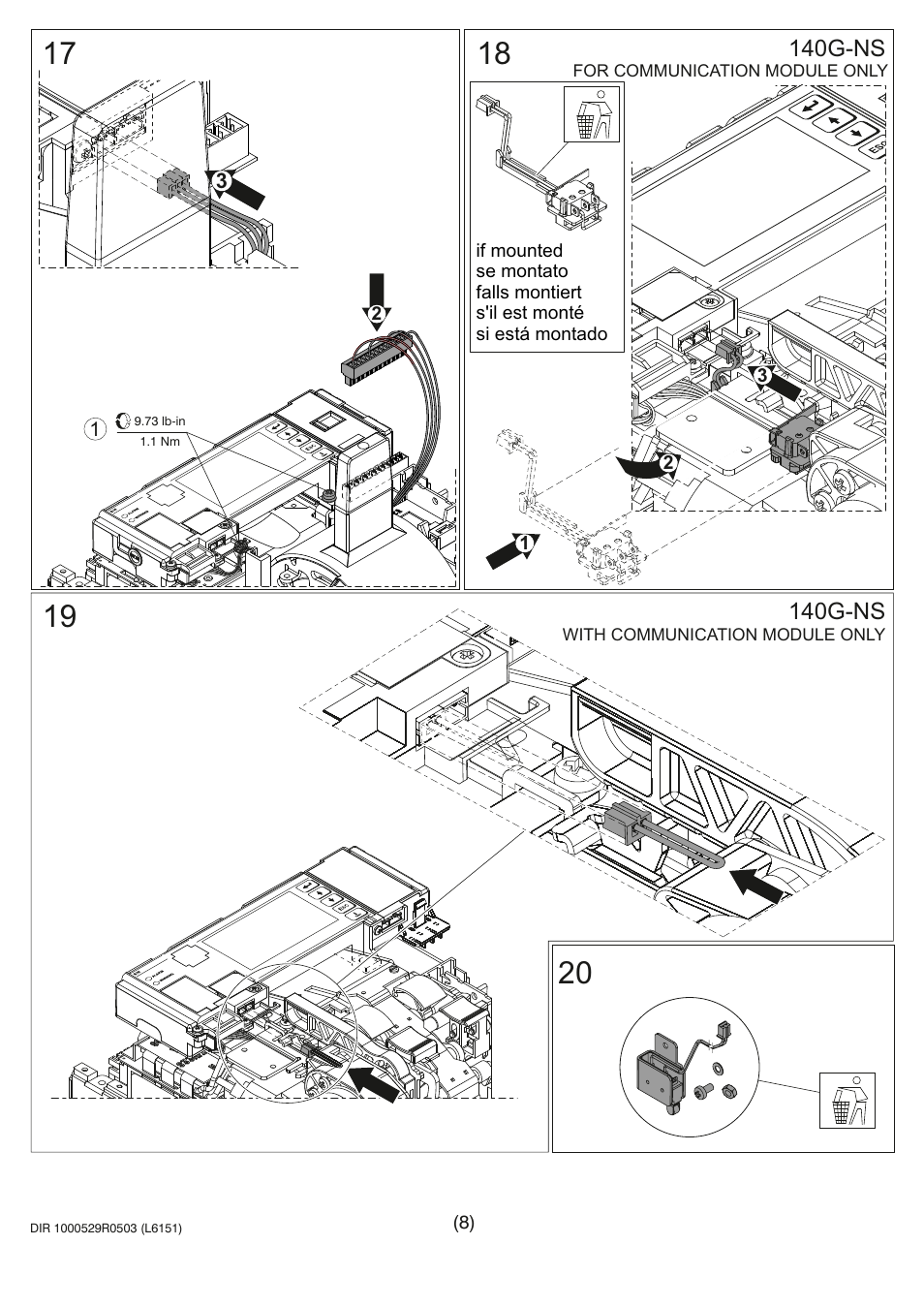 140g-ns | Rockwell Automation 140G-NTK-E12 LSIG-MM Trip Unit Installation User Manual | Page 8 / 12