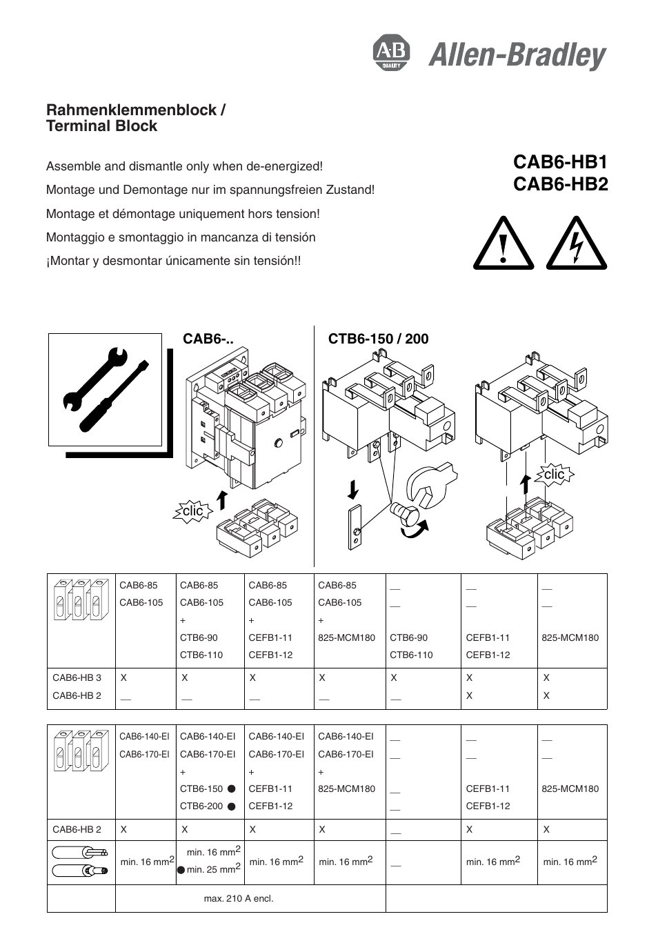 Rockwell Automation 100 Terminal Blocks User Manual | 2 pages