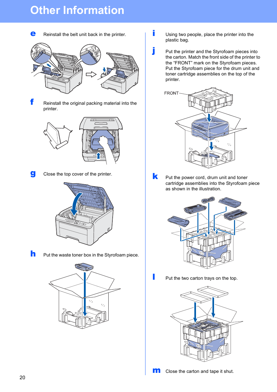 Other information | Brother HL-3040CN User Manual | Page 20 / 24