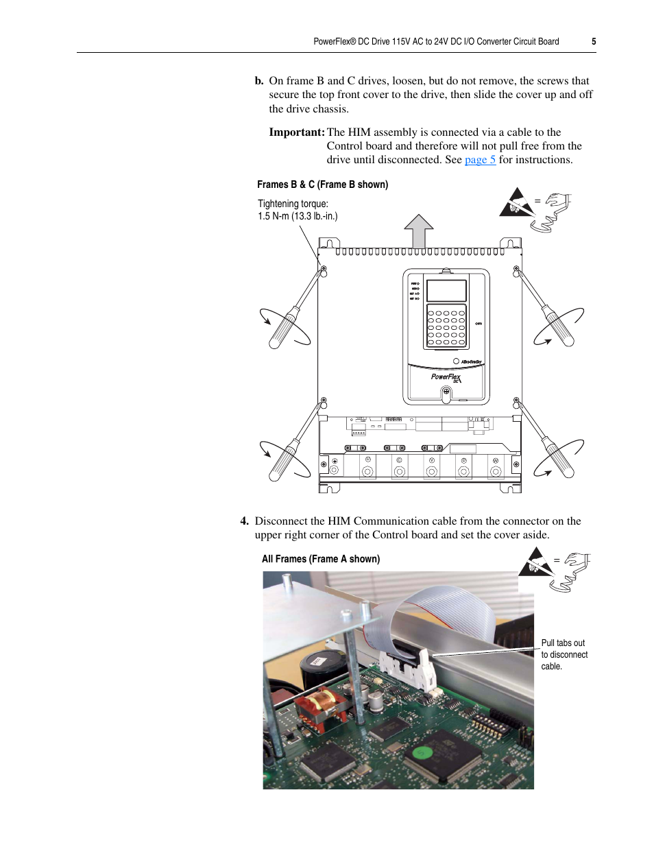 Rockwell Automation 20P PowerFlex DC Drive 115V AC to 24V DC I/O Converter Circuit Board User Manual | Page 5 / 10