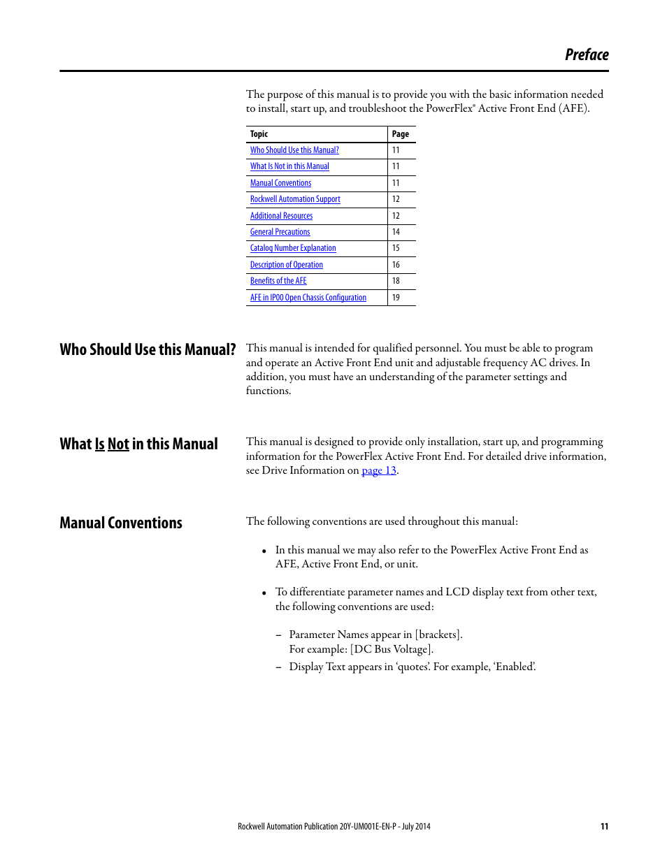 Rockwell Automation 20Y PowerFlex Active Front End User Manual | Page 11 / 170