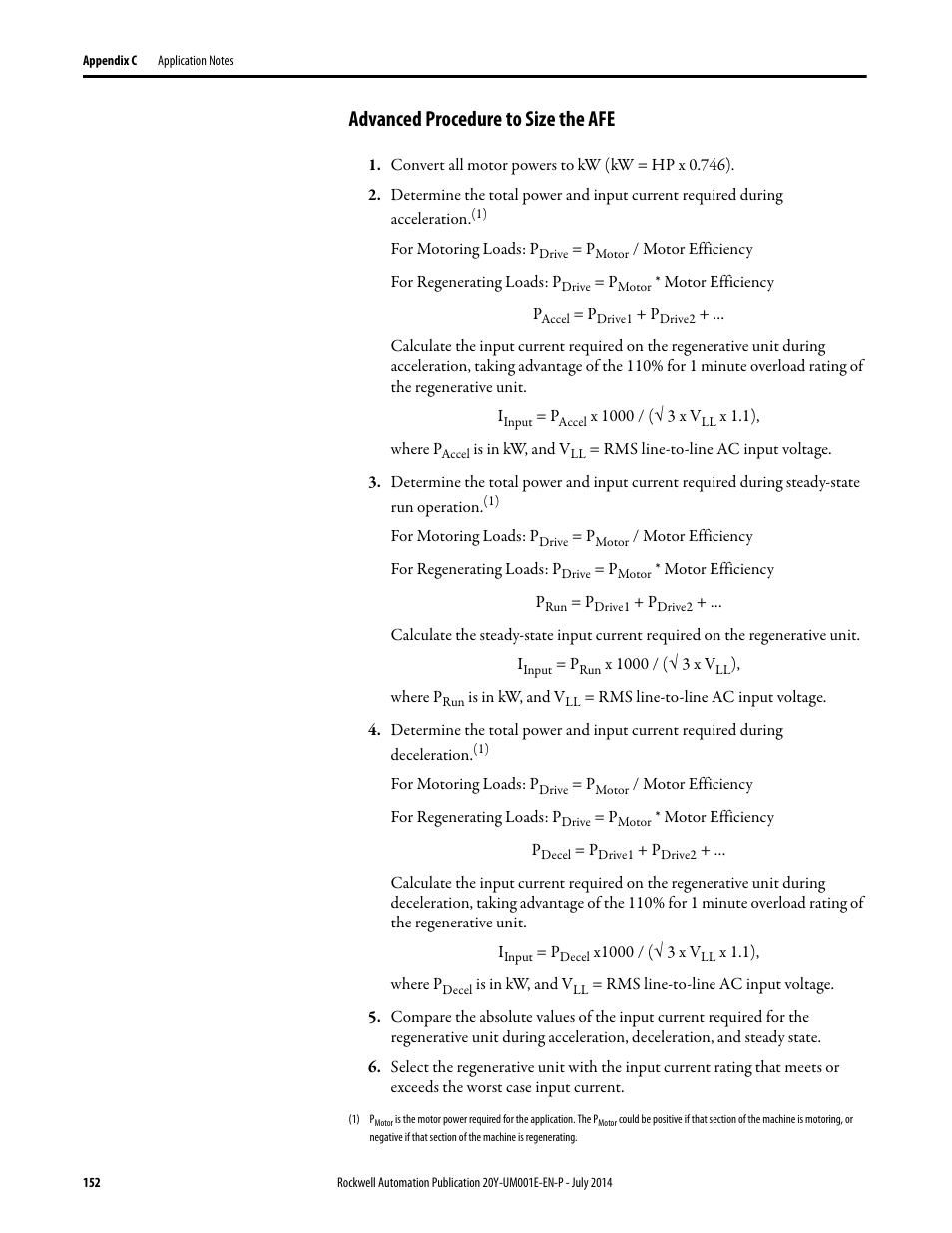 Advanced procedure to size the afe | Rockwell Automation 20Y PowerFlex Active Front End User Manual | Page 152 / 170