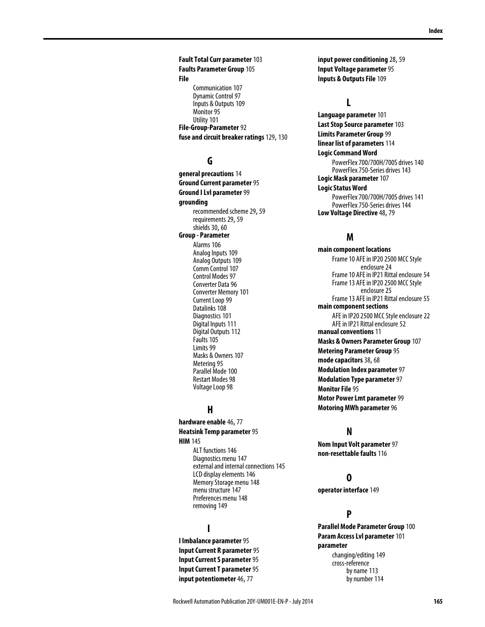 Rockwell Automation 20Y PowerFlex Active Front End User Manual | Page 165 / 170
