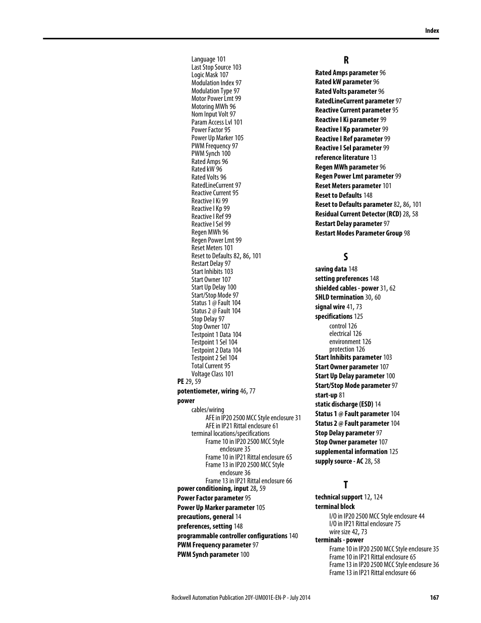 Rockwell Automation 20Y PowerFlex Active Front End User Manual | Page 167 / 170