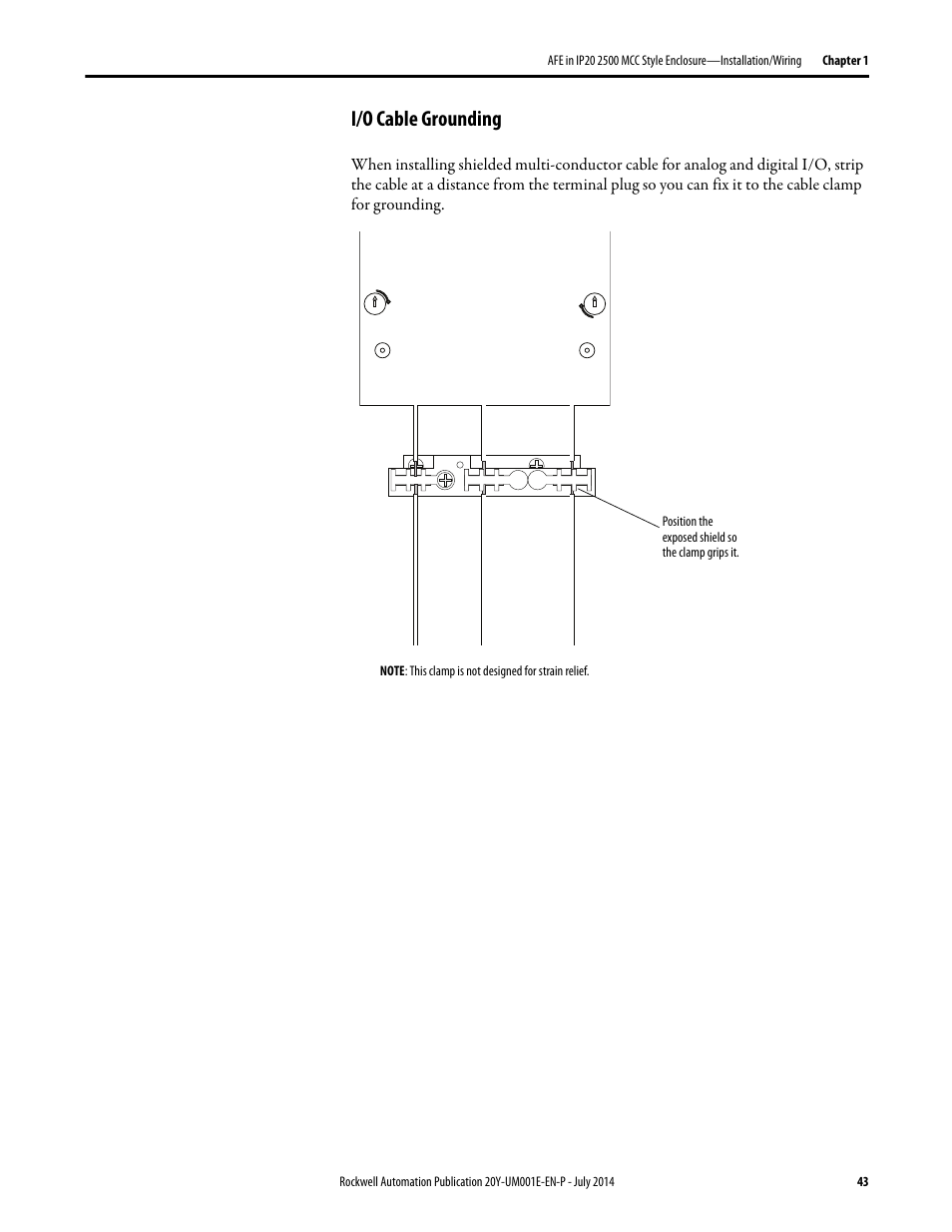 I/o cable grounding | Rockwell Automation 20Y PowerFlex Active Front End User Manual | Page 43 / 170