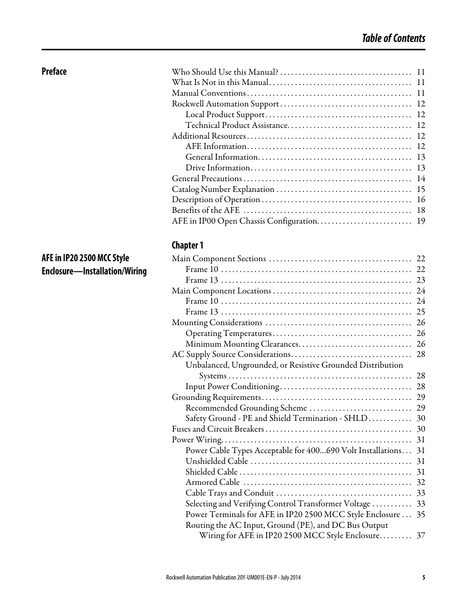 Rockwell Automation 20Y PowerFlex Active Front End User Manual | Page 5 / 170