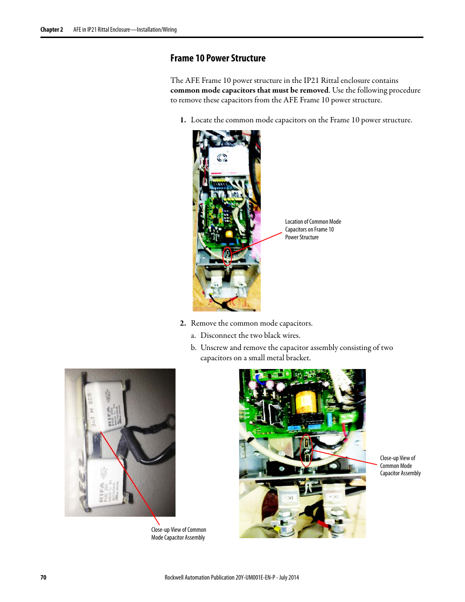 Frame 10 power structure, Frame 10 power structure on | Rockwell Automation 20Y PowerFlex Active Front End User Manual | Page 70 / 170