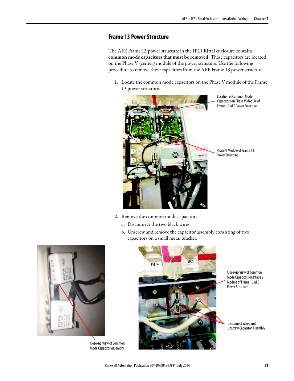 Frame 13 power structure | Rockwell Automation 20Y PowerFlex Active Front End User Manual | Page 71 / 170