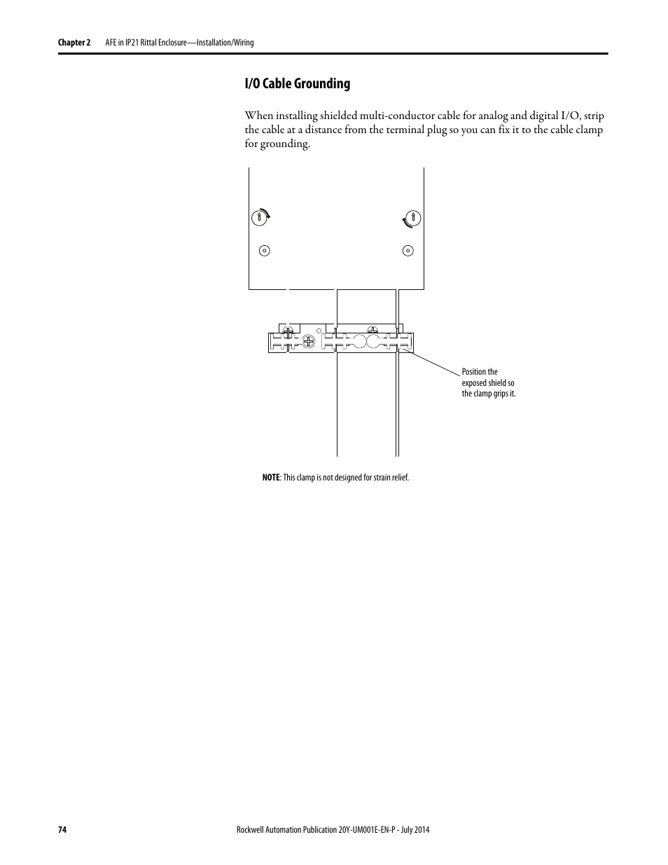 I/o cable grounding | Rockwell Automation 20Y PowerFlex Active Front End User Manual | Page 74 / 170
