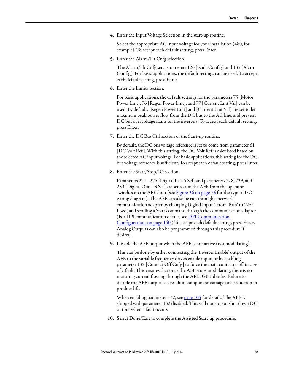 Rockwell Automation 20Y PowerFlex Active Front End User Manual | Page 87 / 170