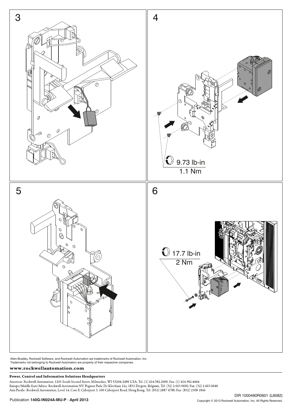 Rockwell Automation 140U Q, M Frame CB Installation and Operation for Thermal Magnetic Trip Units User Manual | Page 2 / 2