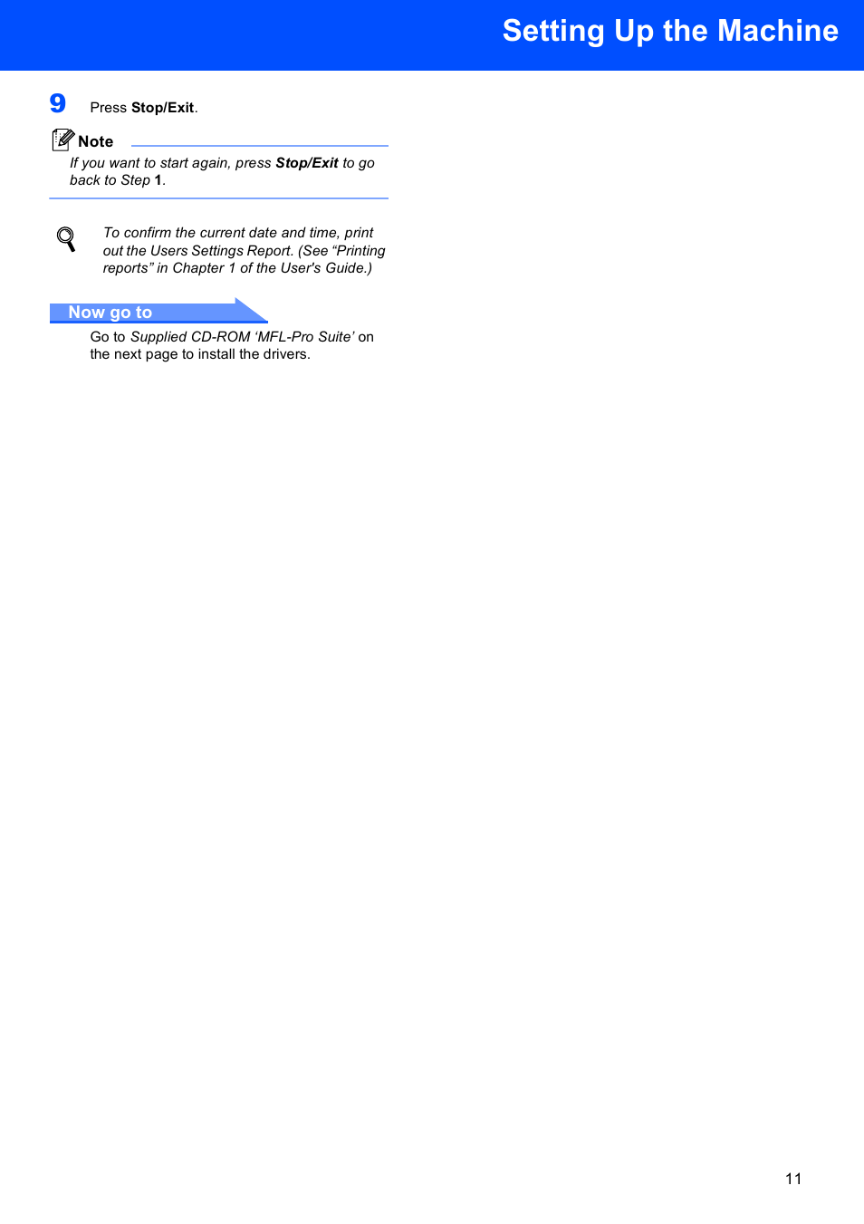 Setting up the machine | Brother DCP-130C User Manual | Page 13 / 24
