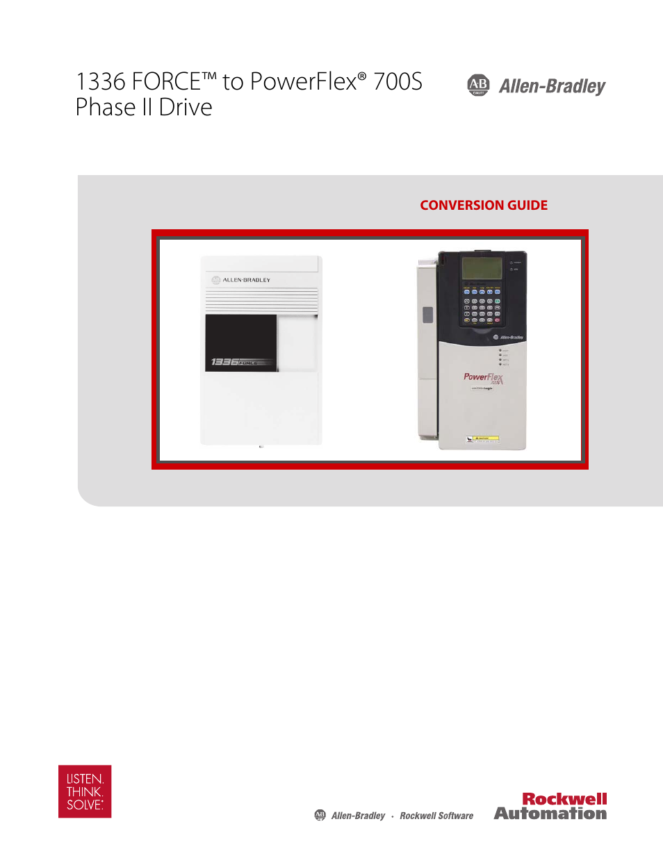 Rockwell Automation 1336T FORCE to PowerFlex 700S Phase II Drive Conversion Guide User Manual | 60 pages