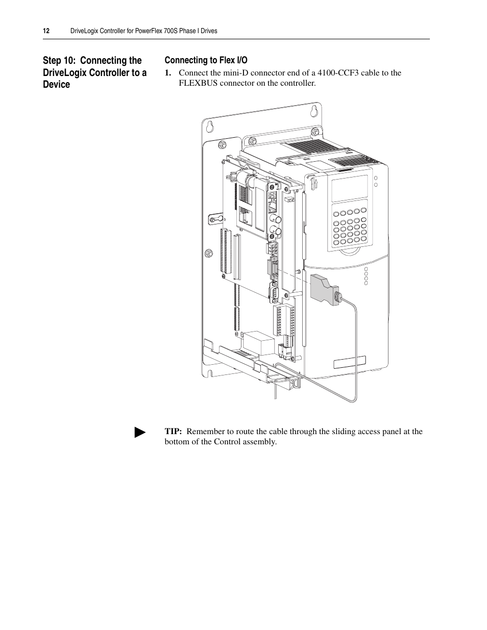 Connecting to flex i/o | Rockwell Automation 20D DriveLogix Controller for PowerFlex 700S Phase I Drives User Manual | Page 12 / 18