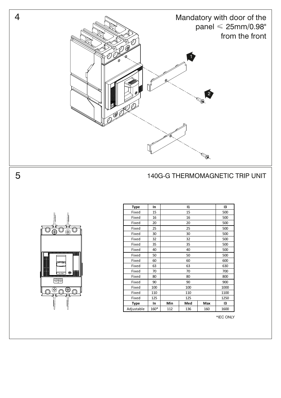 140g-g thermomagnetic trip unit | Rockwell Automation 140G-Gx_MG-Gx Installation Instruction User Manual | Page 3 / 4