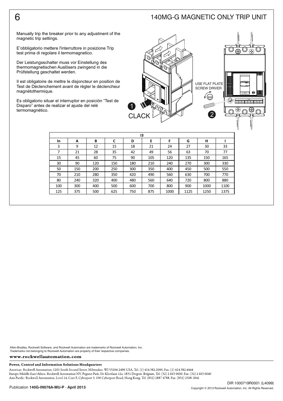 Clack, 140mg-g magnetic only trip unit | Rockwell Automation 140G-Gx_MG-Gx Installation Instruction User Manual | Page 4 / 4