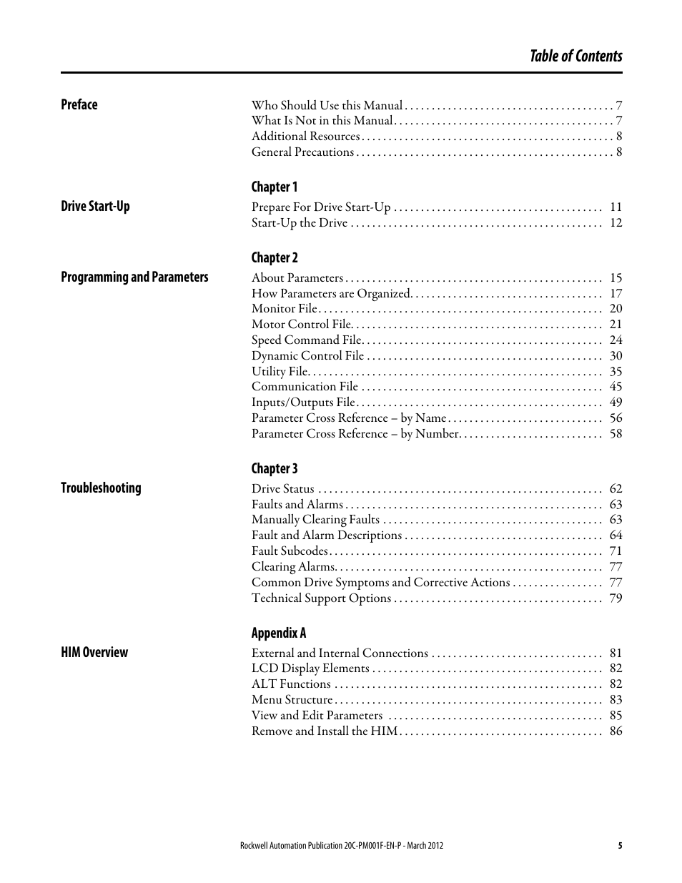 Rockwell Automation 20C PowerFlex 700H Drives Programming User Manual | Page 5 / 116