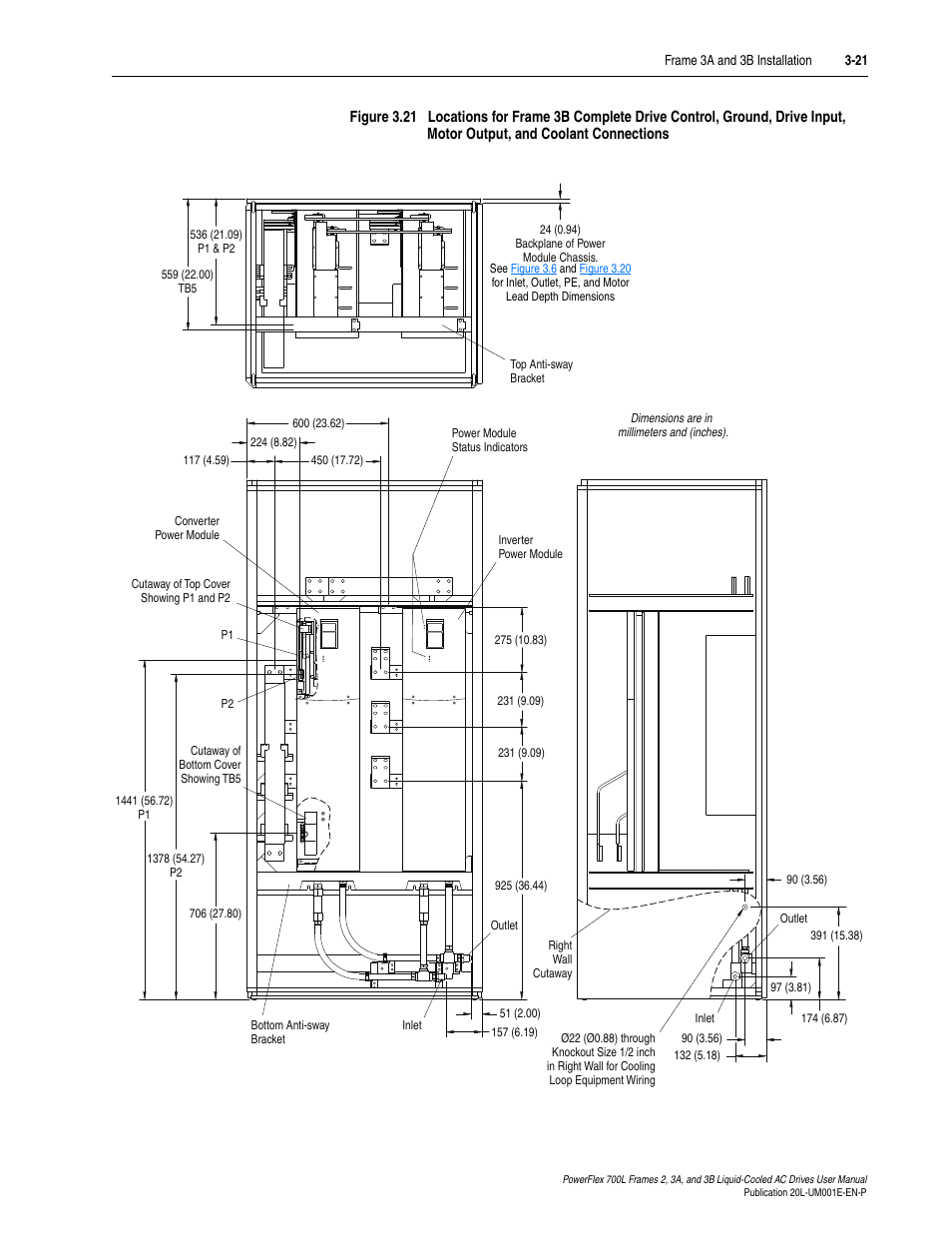 Figure 3.21 | Rockwell Automation 20L PowerFlex 700L Liquid-Cooled Adjustable Frequency AC Drive User Manual | Page 69 / 156