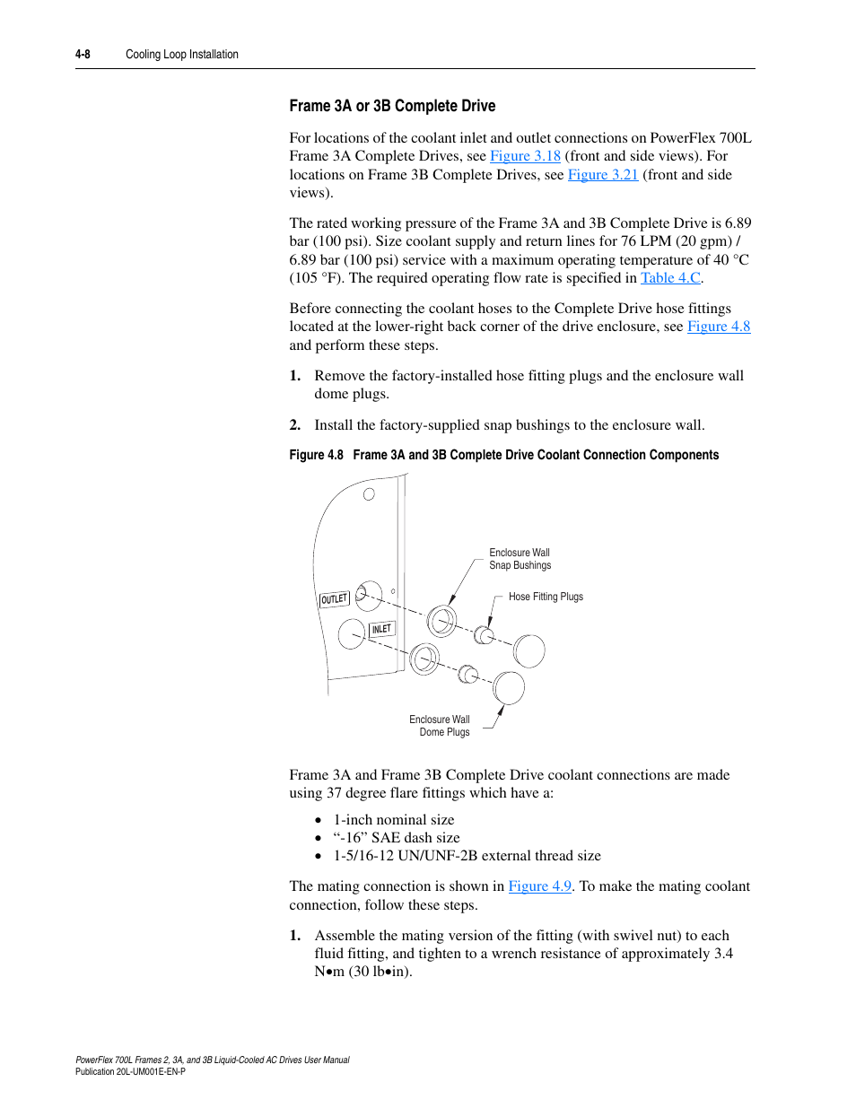 Frame 3a or 3b complete drive, Frame 3a or 3b complete drive -8 | Rockwell Automation 20L PowerFlex 700L Liquid-Cooled Adjustable Frequency AC Drive User Manual | Page 96 / 156