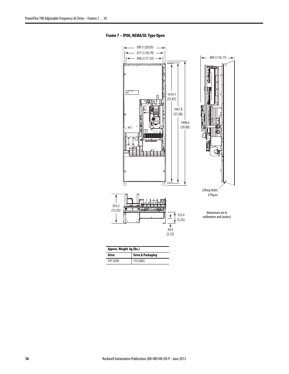 Frame 7 – ip00, nema/ul type open | Rockwell Automation 20D PowerFlex 700 Installation Instructions - Frames 7…10 User Manual | Page 16 / 76