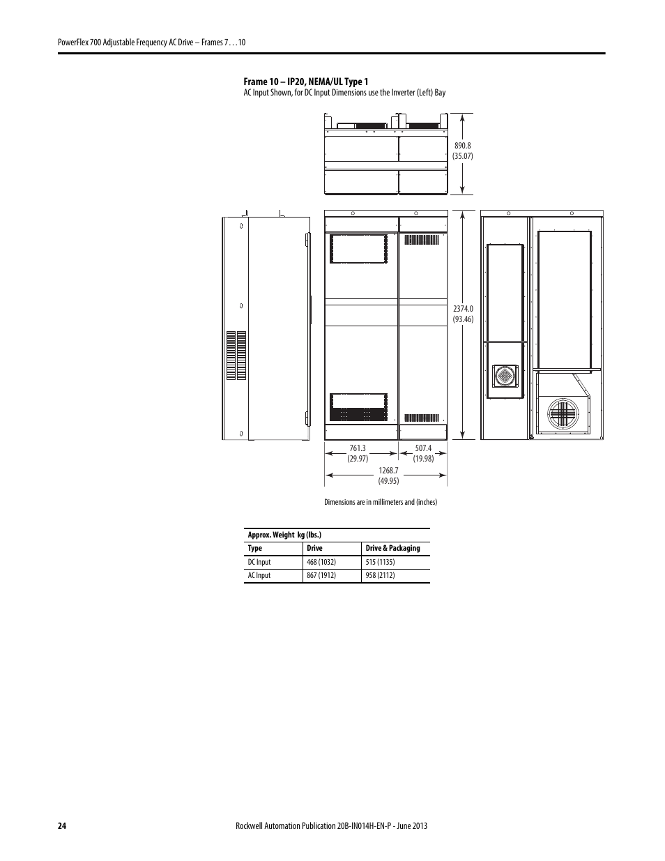 Rockwell Automation 20D PowerFlex 700 Installation Instructions - Frames 7…10 User Manual | Page 24 / 76