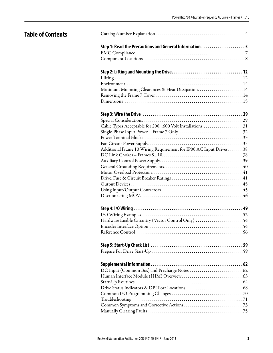 Rockwell Automation 20D PowerFlex 700 Installation Instructions - Frames 7…10 User Manual | Page 3 / 76