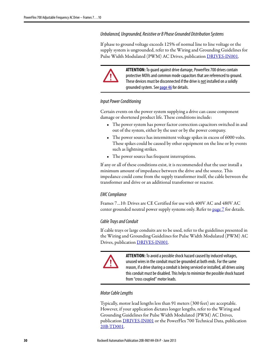 Rockwell Automation 20D PowerFlex 700 Installation Instructions - Frames 7…10 User Manual | Page 30 / 76