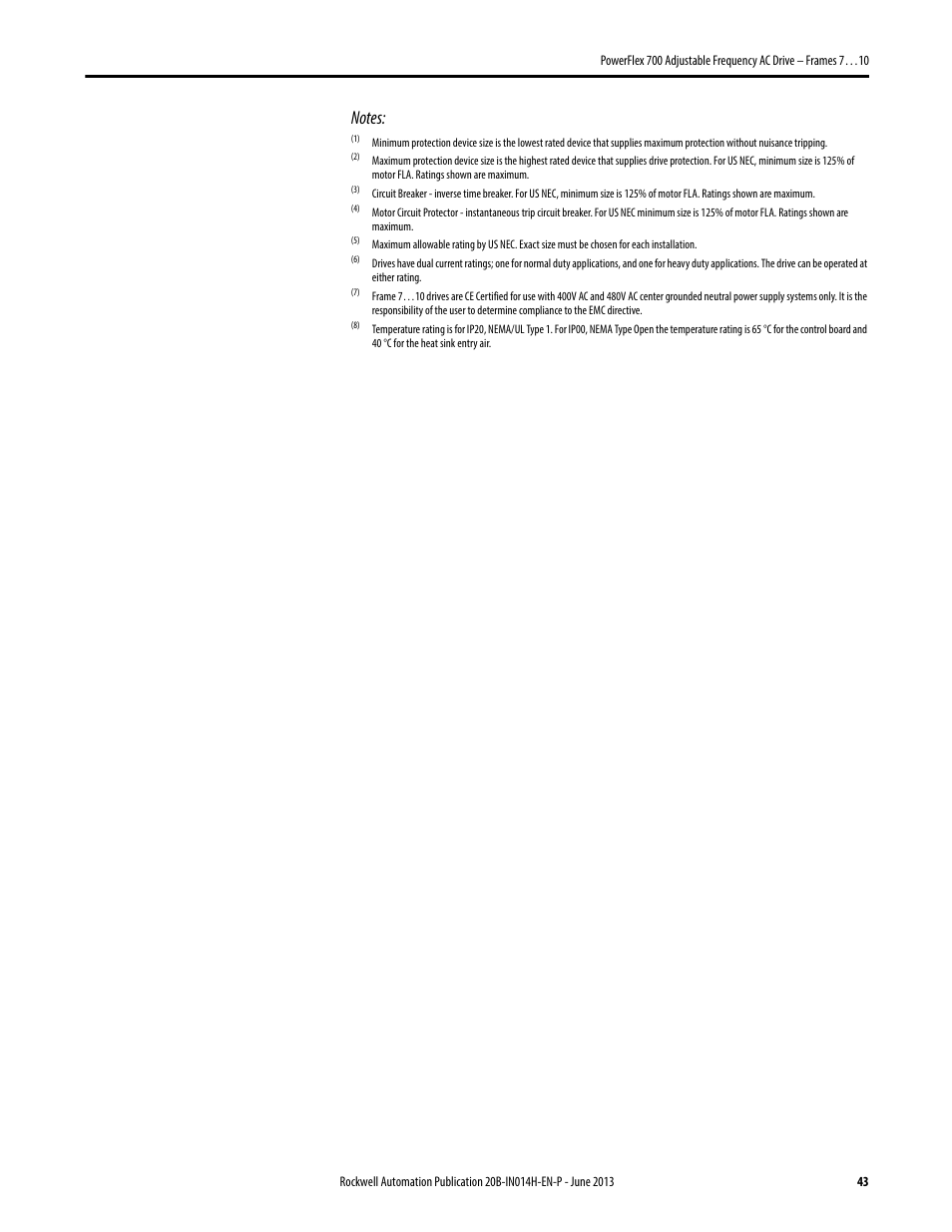 Rockwell Automation 20D PowerFlex 700 Installation Instructions - Frames 7…10 User Manual | Page 43 / 76
