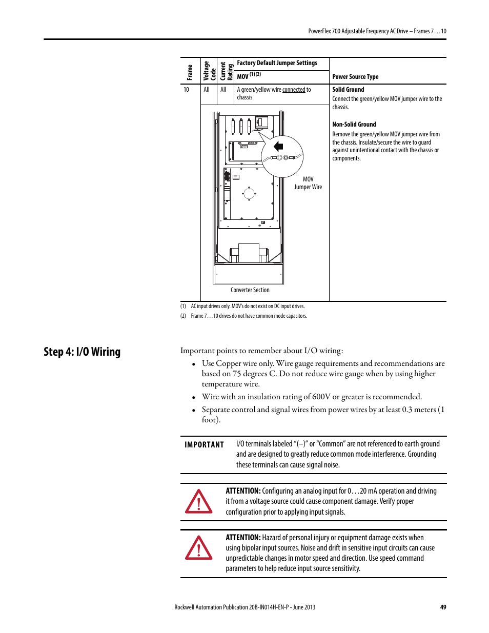 Step 4: i/o wiring | Rockwell Automation 20D PowerFlex 700 Installation Instructions - Frames 7…10 User Manual | Page 49 / 76