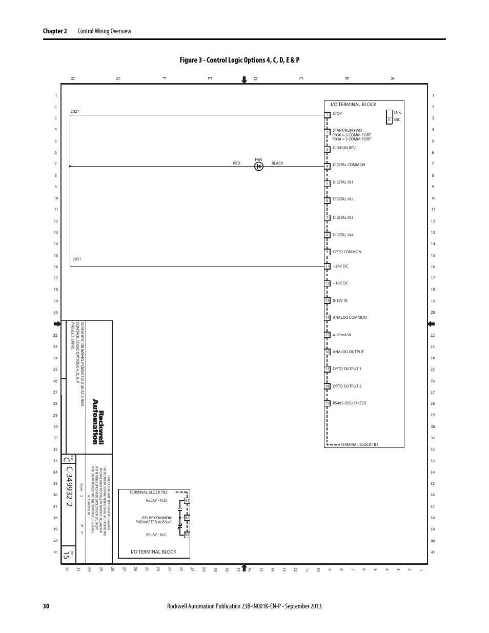Figure 3 - control logic options 4, c, d, e & p | Rockwell Automation 22B PowerFlex 40 Configured AC Drives User Manual | Page 30 / 62